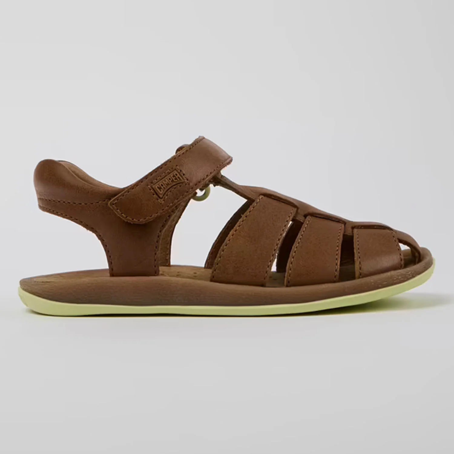 Camper Bicho Brown Leather Kids Closed Toe Sandals
