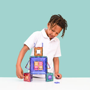 Durable pastel coloured tiles for children’s construction play