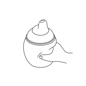 Illustrator of elhee leaf proof suction spouts in a white background.