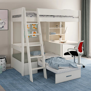 White high sleeper pull-out bed