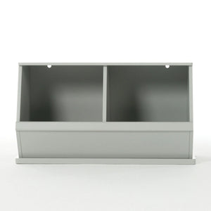 grey wooden toy storage trunks