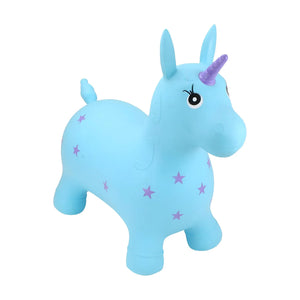 Happy Hopperz Bouncy Kids Ride On Toys - Inflatable - Turquoise Unicorn