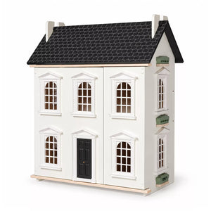Hooga Playroom Noble dolls house with decorative floral wall stickers