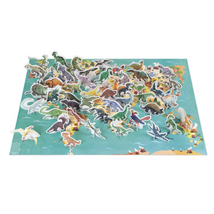 Janod puzzle featuring 50 dinosaur figurines