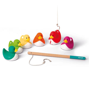 Janod Ducky Fishing Game – Bath toys with wooden poles