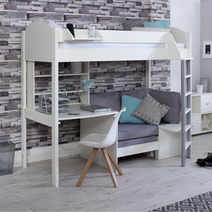 Multifunctional children's bed with elevated sleeping area