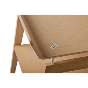 Baby changing table with high safety edges and foam mat.