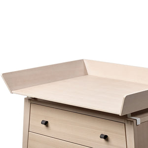 Safe baby changing area on top of Leander Linea dresser.