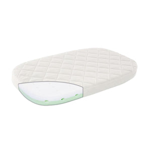 Mattress fitted perfectly inside oval Leander cot frame
