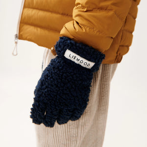 Liewood Demi Pile Gloves - Classic Navy Kids Winter Gloves