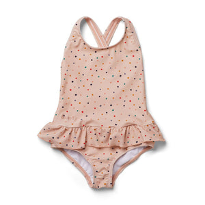 Liewood Girls Swimsuit with Ruffles - Confetti Mix