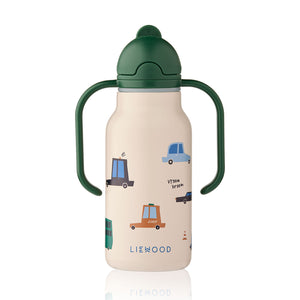 Liewood kimmie water bottle 250ml in cars sandy design.