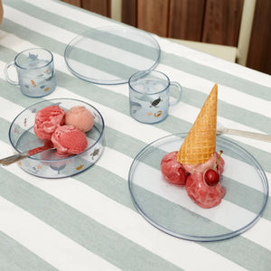 Siva Printed Tritan Tableware Set with Plate, Bowl, and Cup