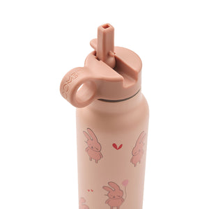 Liewood falk water bottle wild child rosey close up view