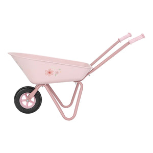 Little Dutch fairy garden wheelbarrow in pink, designed for pretend gardening and playtime fun