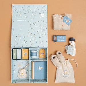 Baby treasures stored neatly inside labelled compartments.