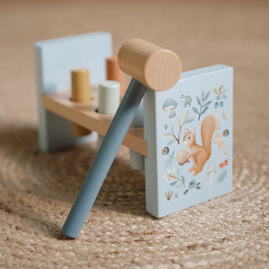 Little Dutch hammer bench is perfect for toddler from age 12 month and up.