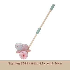 Size of the little dutch push along toy fairy garden - pink
