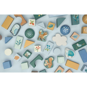 Wooden blocks of Forest Friends featuring adorable animal patterns.