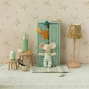 Elegant wooden closet for Maileg mouse house.