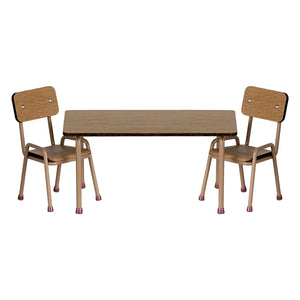 Maileg Table and Chair Set - Dark powder
