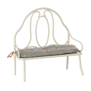 Maileg Vintage Bench Miniature with soft cushion.