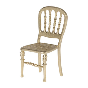 Maileg gold chairs for mouse is a perfect addition to any dollhouse.