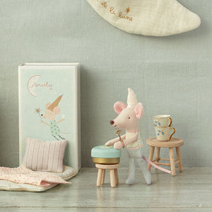 Little Brother tooth fairy mouse with tiny tooth box.
