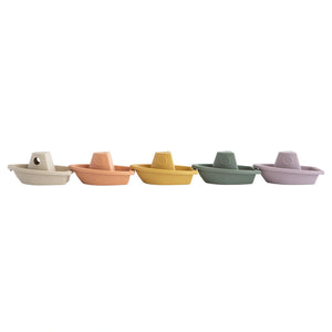Stack of colourful Boats Toy linked together
