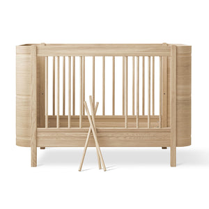 Oliver furnitures' stylish and safe wooden cot bed for smaller rooms
