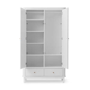 Nordic-style wardrobe with soft rounded corners and minimalist design