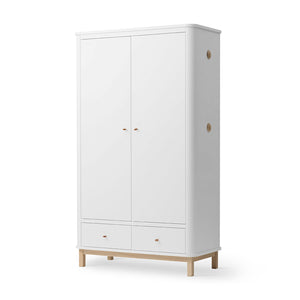 Nordic-style wardrobe with soft rounded corners and minimalist design.