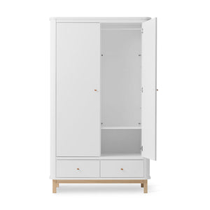 Rounded corners and soft edges on wooden wardrobe