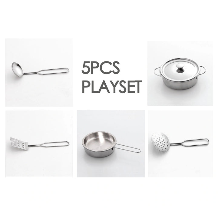 5-Piece Set – Pots, Pans, & Utensils for Kids