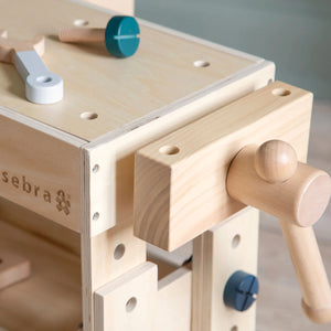 Kids DIY workbench made from sturdy wood