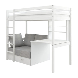 Side view of the thuka bed in a white background.