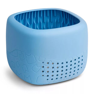 Arctic Blue Toniebox Lite silicone cover detailed view showing texture, speaker openings and soft-touch finish