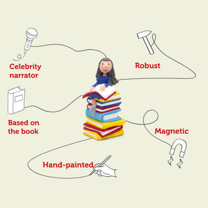 Matilda tonie based on the book, hand painted and magnetic.