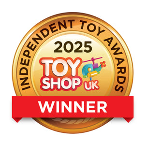 Gold badge with '2025 Independent Toy Awards' and 'Toy Shop UK Winner' Hooga Playroom Dolls House