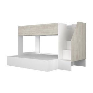 Trasman easy triple bunk bed frame in Cascina White