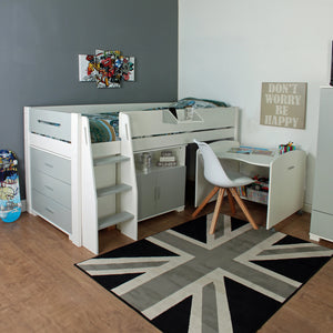 Urban Grey Midsleeper 1 Bed - Kids Avenue