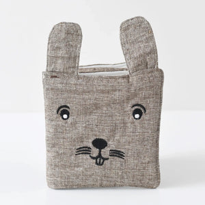 Close-up of Bunny character from the soft cloth book with crinkly ears.