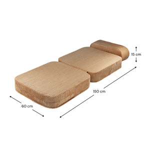 Measurement of Wigiwama 2-in-1 flip foldable chair. Dimension without folding.