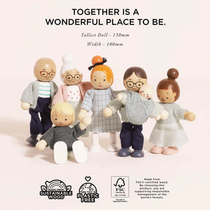 Dimension of le toy van wooden doll.