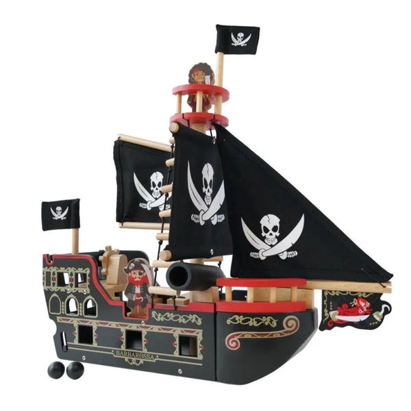 Wooden Pirate Ship Toy Barbarossa Le Toy Van