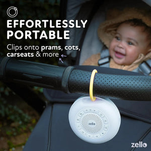 Zello Pro Max clipped to baby stroller outdoors.