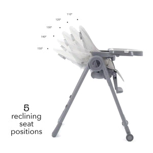 Highchair featuring 5 reclining seat positions positions