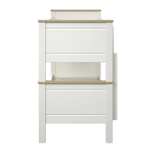 Elegant white and oak finish