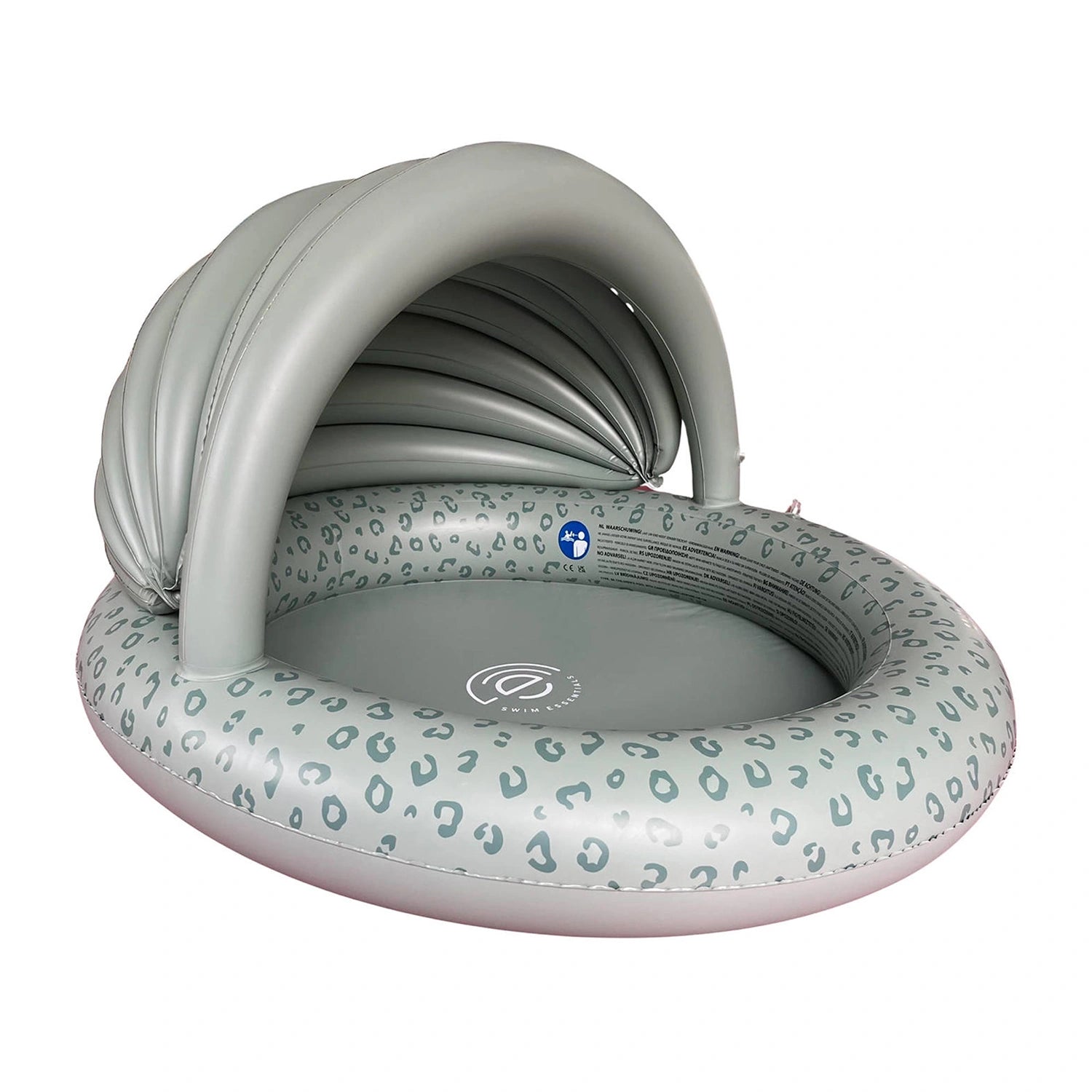 Swim Essentials Swimming Pool with Canopy 100cm, Green Leopard