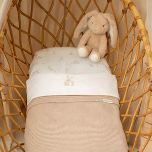 Breathable and warm, suitable for year-round use in bassinets, playpens, prams, and cuddles.